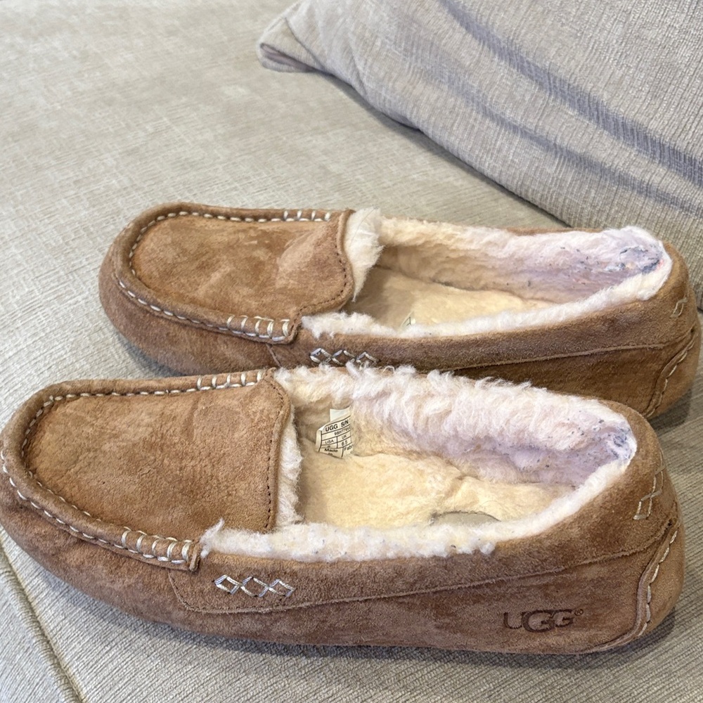 UGG Tan Suede Moccasin Slippers